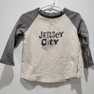 Colored Organics Gray and Cream Jersey City Long Sleeve Shirt Sz 18-24m